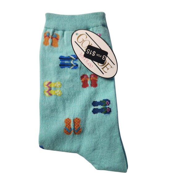 Set of 3 Womens Socks Cocktail Flip-Flops Bikini Novelty vacation whimsical - Picture 4 of 8